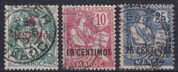 MAROC 1902-03 - Canceled - YT 11, 12, 14 - Usados