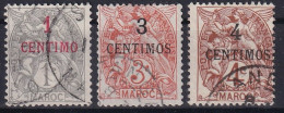 MAROC 1907-10 - Canceled - YT 20, 22, 23 - Used Stamps