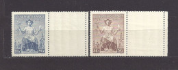 Czechoslovakia 1938 MNH ** Mi 404-405 Zf R Sc 253-254 Alegory Of The Republic With Coupons. Tschechoslowakei. - Unused Stamps