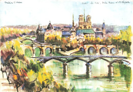 ARTS - Peintures Et Tableaux - La Cité Notre Dame Et Sainte Chapelle - M.Girard - Carte Postale Ancienne - Schilderijen