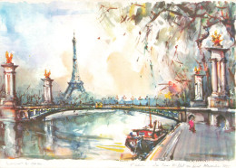 ARTS - Peintures Et Tableaux - La Tour Eiffel Au Pont Alexndre III - M.Girard - Carte Postale Ancienne - Malerei & Gemälde