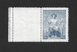 Czechoslovakia 1938 MNH ** Mi 404 Zf L Sc 254 Alegory Of The Republic With Coupon. Tschechoslowakei C1 - Ongebruikt