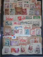 France Ex Colonies Maroc , Lot De 55 Timbres Obliteres Sur Fragment - Used Stamps