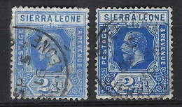 SIERRA LEONE Ca. 1912-28: Lot D'obl., 2 Nuances - Sierra Leone (...-1960)