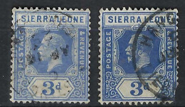 SIERRA LEONE Ca. 1912-28: Lot D'obl., 2 Nuances - Sierra Leona (...-1960)