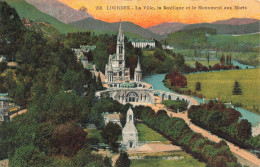 FRANCE - Lourdes - Ma Ville - La Basilique Et Le Monument Aux Morts - Carte Postale Ancienne - Lourdes