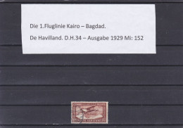ÄGYPTEN-EGYPT- LUFTPOST-AIR MAIL-1.FLUGLINIE KAIRO-BAGDAD 1926 DE HAVILLAND -D.H34 - USED - Airmail