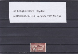 ÄGYPTEN-EGYPT- LUFTPOST-AIR MAIL-1.FLUGLINIE KAIRO-BAGDAD 1926 DE HAVILLAND -D.H34 - USED - Posta Aerea