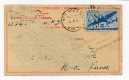 !!! COURRIER ACCIDENTE - VOL NEW YORK/FRANCE D'OCTOBRE 1942 - Cartas Accidentadas