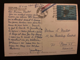 CP Par Avion Pour La FRANCE TP MAR DEL PLATA 68P OBL.19 MAR 1969 BUENOS AIRES - Briefe U. Dokumente