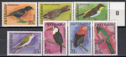 Suriname 1977 -(MNH) (Mi 781-787) - Red-breasted Blackbird...Grey-breasted Sabrewing...Black-tailed Trogon - Collections, Lots & Séries