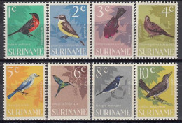 Suriname 1966 (MNH) (Mi 484-491) - Red-breasted Blackbird...Blue-grey Tanager...Pale-breasted Thrush - Collections, Lots & Séries