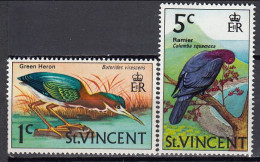 St Vincent 1971 - ((MNH) - Green Heron (Butorides Virescens), Scaly-naped Pigeon (Columba Squamosa) - Collections, Lots & Séries