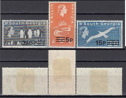 South Georgia 1963 (MH) (MI 12a, 16A, 21A) - King Penguin, Chinstrap Penguin - Collections, Lots & Series