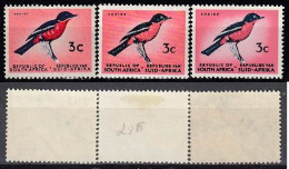 South Africa 1961-64 (MH) - Crimson-breasted Shrike (Laniarius Atrococcineus) - Collections, Lots & Séries