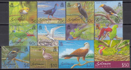 Solomon Isl 2000 (MNH) (Mi 1033-1044) - Yellow-throated White-eye...Brahminy Kite, Superb Fruit Dove.jpg - Collections, Lots & Séries