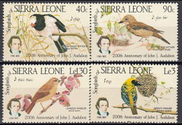 Sierra Leone 1985 (MNHH) (Mi 799-802) - Straw-tailed Whydah, Spotted Flycatcher, Garden Warbler - Collections, Lots & Séries