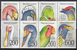 Sierra Leone 1992 (MNH) (Mi 1828-1834) -  Greater Flamingo...Yellow-spotted Barbet...Yellow-billed Barbet - Collections, Lots & Séries