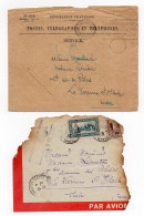 !!! LETTRE RESCAPEE DE L'ACCIDENT D'AVION DU 9/5/1933 A VILADRAU (ESPAGNE) AVEC ENVELOPPE DE REEXPEDITION - Lettere Accidentate