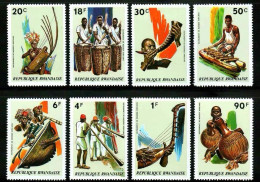 Rwanda 1973 African Musical Instruments Ethnic Traditional Instruments Indigenous，8v MNH - Neufs
