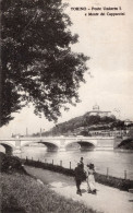 TORINO - PONTE UMBERTO I° E MONTE DEI CAPPUCCINI - ANIMATA - CARTOLINA FG SPEDITA NEL 1912 - Brücken