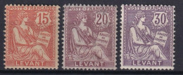 LEVANT 1902/20 - MLH - YT 15, 16, 18 - Neufs