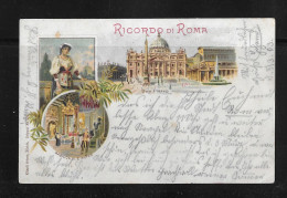 RICORDO DI ROMA ► Cartolina Litografica Künzli Zurigo 1903 - San Pietro