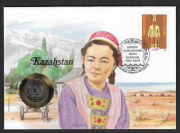 Kazakistan - Busta Con Moneta Non Circolata FDC Da 100 Rubli - 1992 - Kazajstán