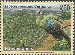 UNO-Genf ONU-Genève 2001: Zu 418 Mi 410 Yv 425 ** Pfau Paon Peacock (Pavo Muticus) Zum  Postpreis - à La Faciale - Pavos Reales