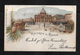 RICORDO DI ROMA ► Cartolina Litografica Künzli Zurigo 1899 - San Pietro