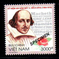 Vietnam Viet Nam MNH SPECIMEN Stamp 2016 : 400th Death Anniversary Of William Shakespeare (Ms1067) - Viêt-Nam