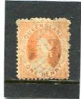 AUSTRALIA/QUEENSLAND - 1871  1d  ORANGE VERMILLON  WMK SMALL STAR  FINE  USED   SG 59 - Gebraucht