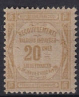 FRANCE 1908-25 - MLH - YT 45e - Timbre Taxe - Papier GC - 1859-1959 Mint/hinged
