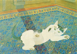 ANIMAUX ET FAUNE -  Un Chat Roulant Sur Le Tapis - Colorisé - Carte Postale - Gatos