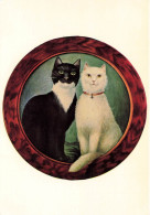 ANIMAUX ET FAUNE -  Un Chat Noir Et Blanc Avec Sa Femelle - Colorisé - Carte Postale - Gatos