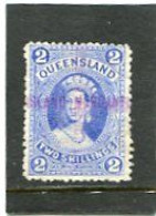 AUSTRALIA/QUEENSLAND - 1882  2s  BRIGHT BLUE  THIN PAPER  FINE  USED   SG 152 - Usati