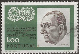 PORTUGAL 1973 Visit Of President Medici Of Brazil - 1e - Pres. Medici And Arms FU - Usado