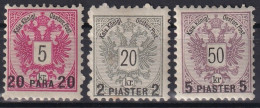 AUSTRIAN LEVANTE 1888 - MNH - ANK 16, 18, 19 - Eastern Austria