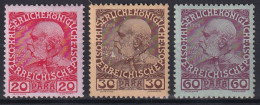 AUSTRIAN LEVANTE 1908 - MLH - ANK 54-56 - Eastern Austria