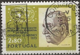 PORTUGAL 1973 Visit Of President Medici Of Brazil - 2e.80 - President Medici And Globe FU - Gebruikt