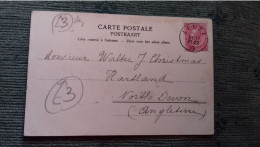 GOOD LEUZE POSTMARK Environs De Leuze Chateau De Moulbaix à Floreff To Walter Christmas Hartland North Devon 1903 - Gent