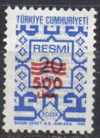 TURQUIE N° Serv 184 O Y&T 1989 500l Sur 20l Bleu Gris (n°178) - Official Stamps