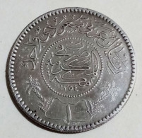 Saudi Arabia 1935 , 1 Rial AH 1354 . Abd Al-Aziz. Silver. KM#18 , Gomaa - Saudi Arabia