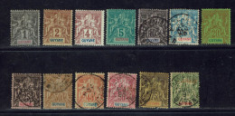 Guyane. 1892. N° 30 à 42. Oblitérés Et Neufs. - Used Stamps