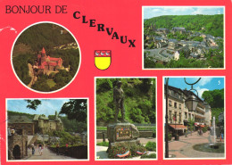 CLERVAUX, MULTIPLE VIEWS, EMBLEM, ARCHITECTURE, STATUE, CARS, CASTLE, MONASTERY, LUXEMBOURG - Clervaux