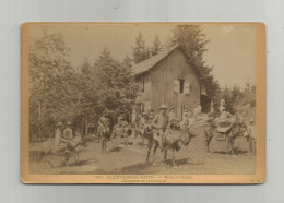 Photographie 38 Isère Allevard Les Bains Brame Farine Chalet Groupe Ane Mulet Sommet Descente Traineaux Photo Cabinet - Anciennes (Av. 1900)