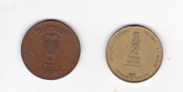 2 Pièces  Israël   10 Pruta   &  Un Demi Lira - Israele