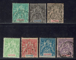 Guyane. 1892-00. N° 33 - 34 - 37 - 43 - 44 - 46 - 48 - - Used Stamps