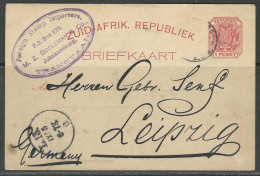 South Africa. Post Card - Coat Of Arms 1 Penny - Stamp Importers Johannesburg Afg./Obl. 21/04/1995 >> Leipzig. Germany. - Altri & Non Classificati