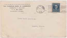 CUBA - HABANA - THE CANADIAN BANK OF COMMERCE - BUSTA  VIAGGIATA PER - GENOVA - ITALIA - 1925 - Brieven En Documenten